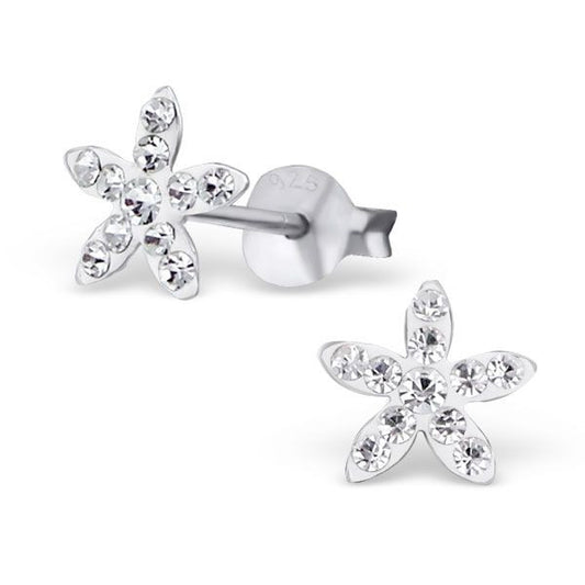 Childrens Silver Star Real Sterling Silver Stud Earrings - 