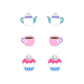 Melchior Jewellery sterling silver cupcake and teapot earrings for children with colourful enamel details