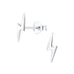 Melchior Jewellery sterling silver lightning bolt earrings for women with polished finish