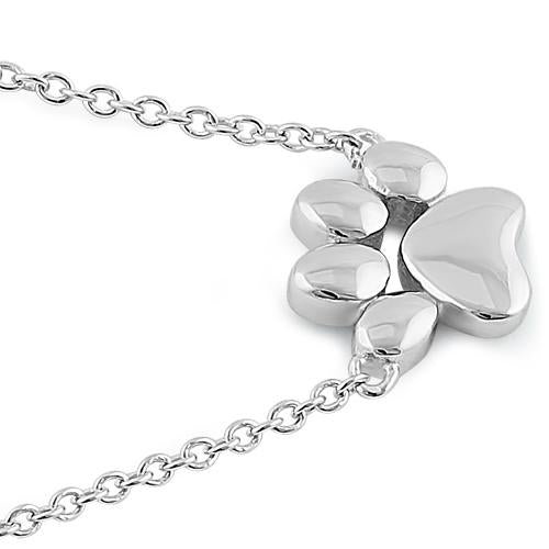 Sterling Silver Paw Print Necklace