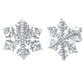 Sterling Silver Snowflake Stud Earrings Set with Cubic Zirconia