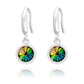 Vitrail medium sterling silver earrings by Melchior Jewellery featuring colourful round crystal pendants